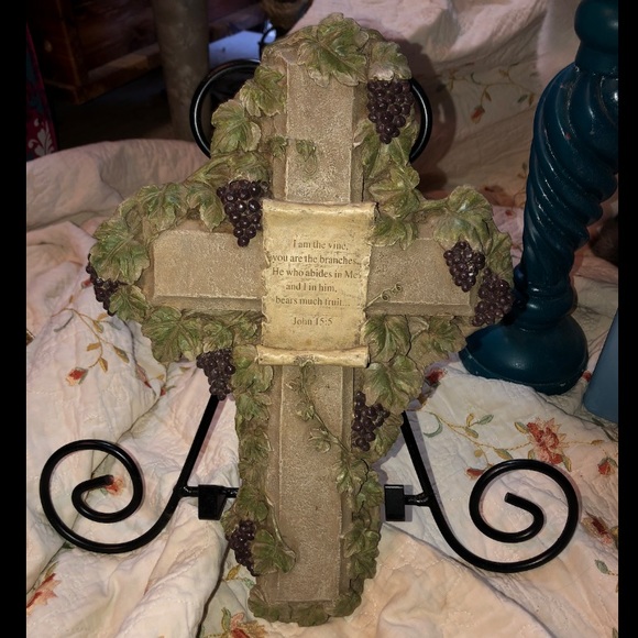 Large heavy cross JOHN 15:5 beautiful wall decor - Picture 3 of 9